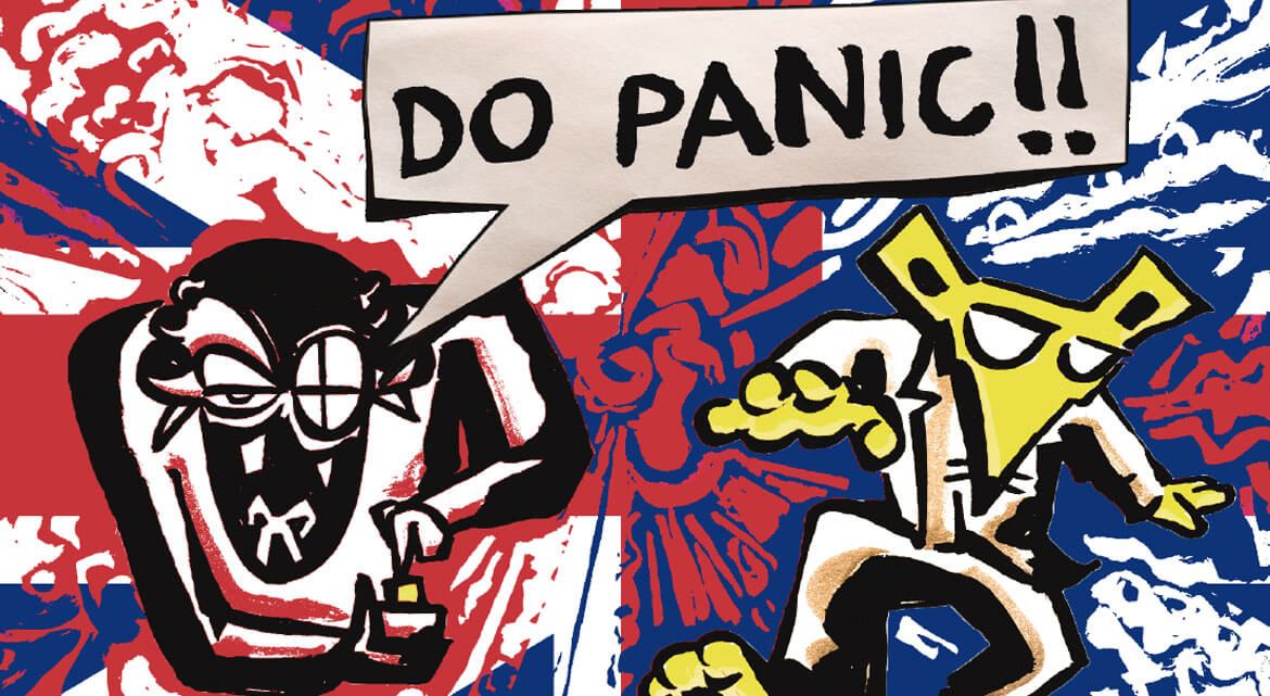 Mr Q and Professor BlackSheep are going up against each other on a don't panic leaflet